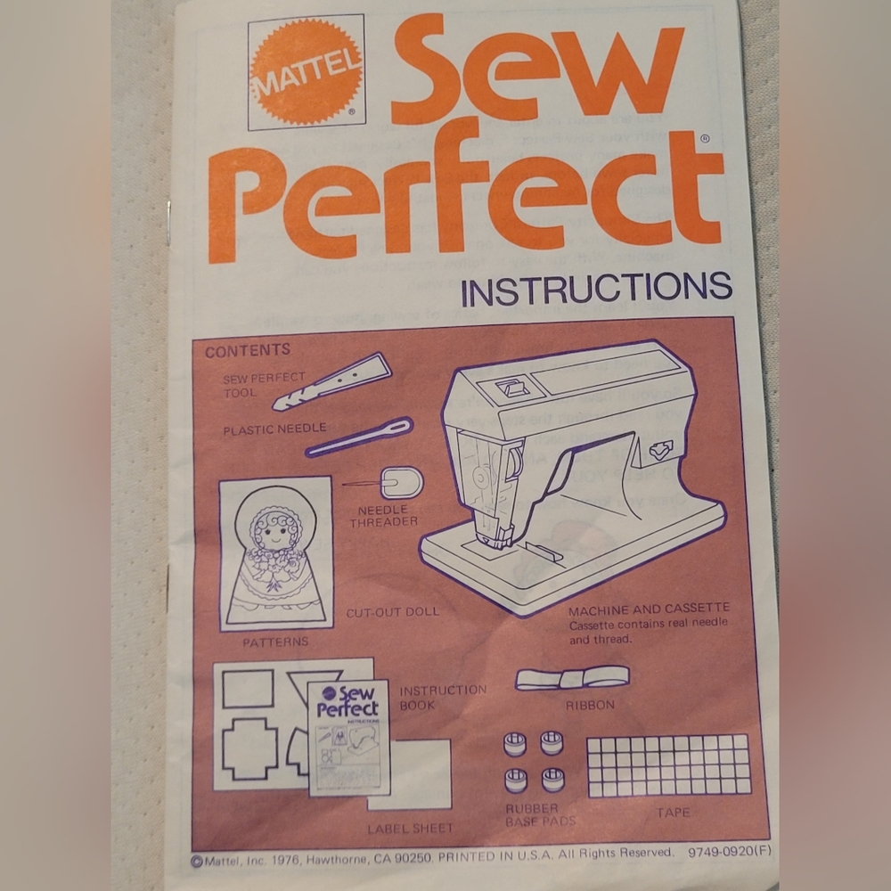 Mattel Sew Perfect Instructions
